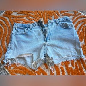 Distressed Denim Jean Shorts